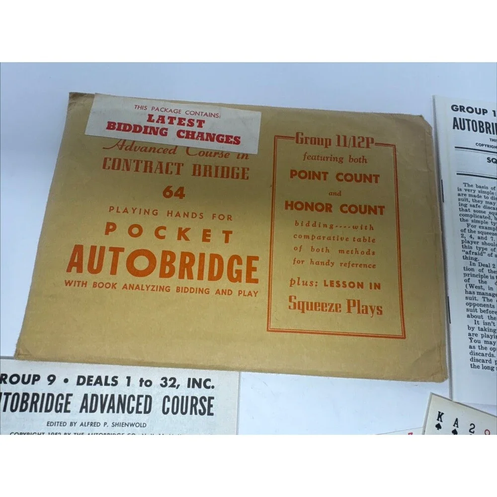 Vintage Advanced Courses in Contract Bridge Group 11/12p Book Bidding & Play